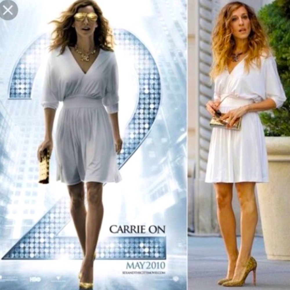 ISO Halston Heritage White Jersey Dress